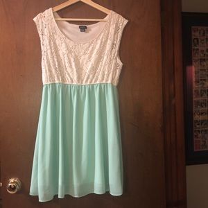 Rue21 Sleeveless Lace Dress XL White and Mint